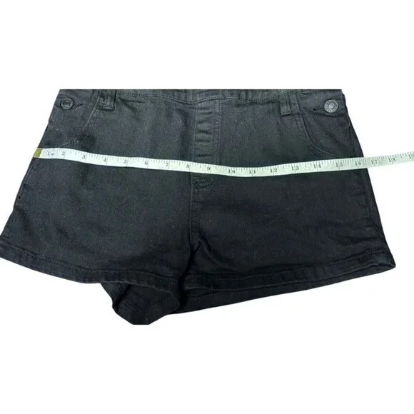 Pacsun Black Denim Overall Shorts With Lace-Up Front Women Size Small - Picture 6 of 13